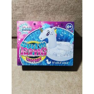 Splash Buddies Pool Glitter Unicorn Inflatable Swim Ring Kids Inner Tube…